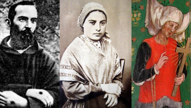 PADRE PIO,BERNADETTE OF SOUBIROUS,ST JULIAN OF NORWICH
