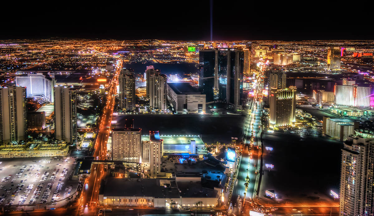 Las Vegas at night from Above