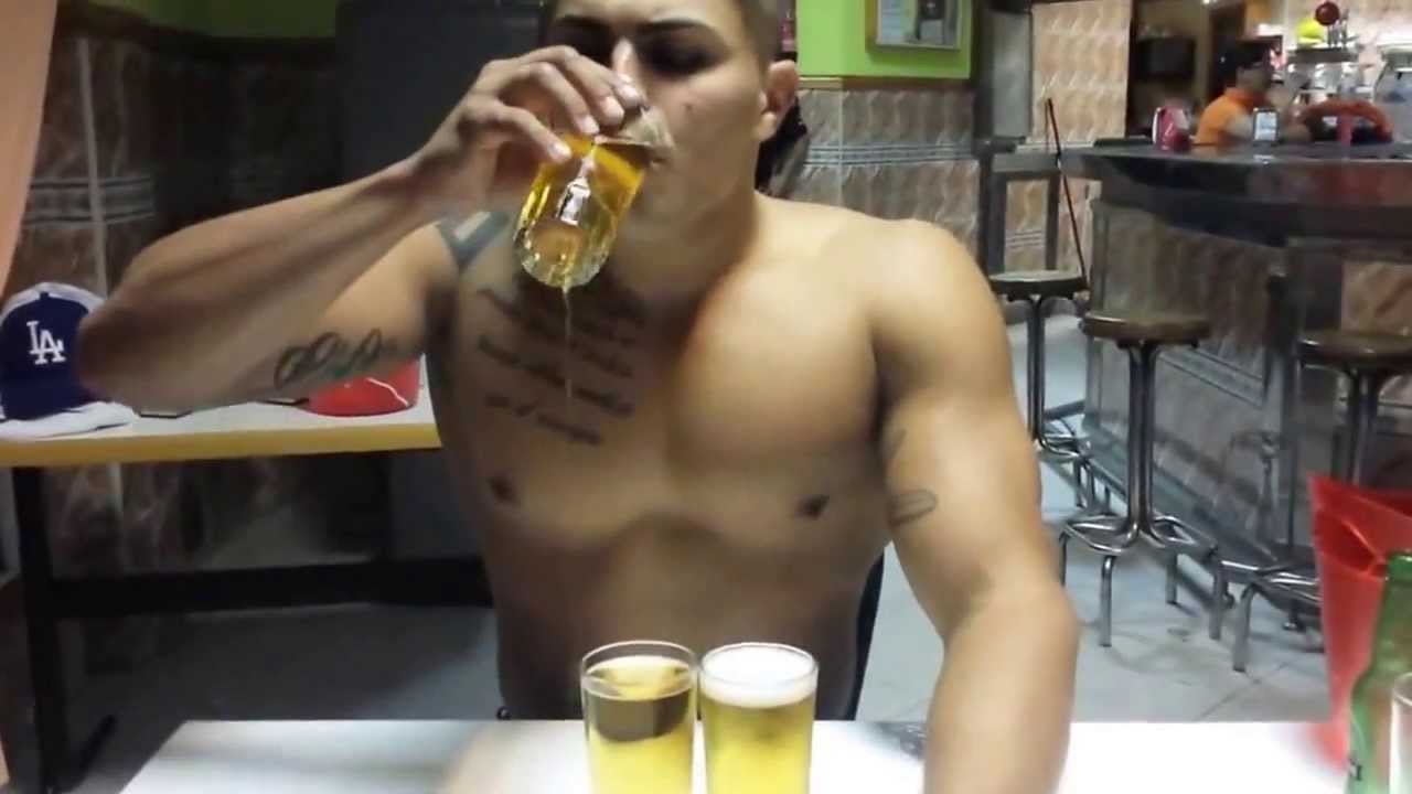 Tough Guy Drinking 3 Beers