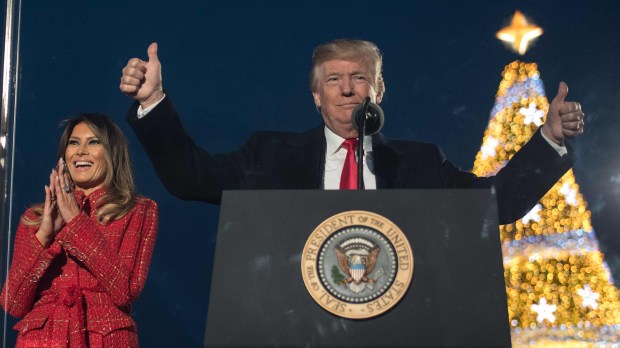 Trumps attend annual Christmas tree lighting ceremony
