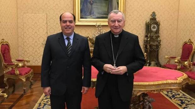 Cardenal Parolín se reúne con Julio Borges pdte Asamblea Nacional de Venezuela &#8211; Captura Twitter Julio Borges