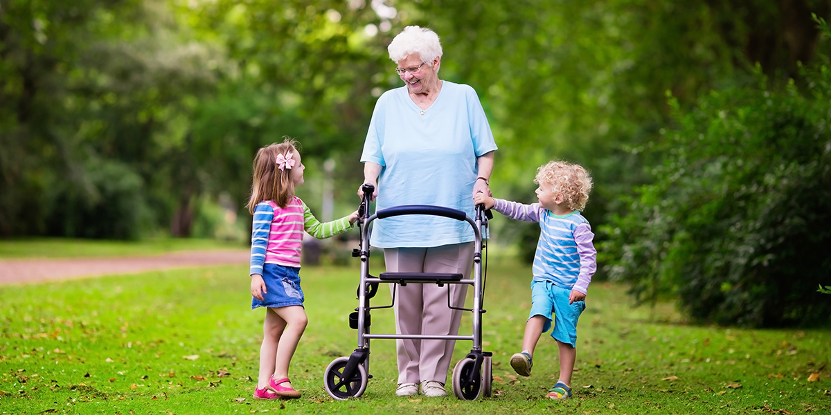 Grandmother with grand children