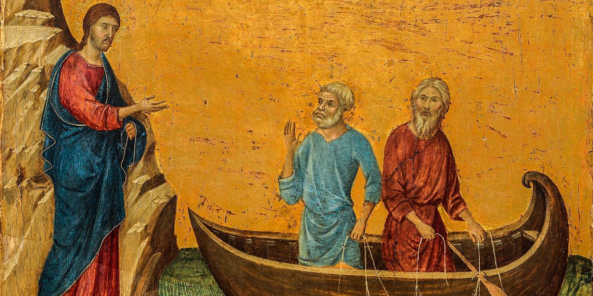 JESUS AND PETER,FISHING BOAT
