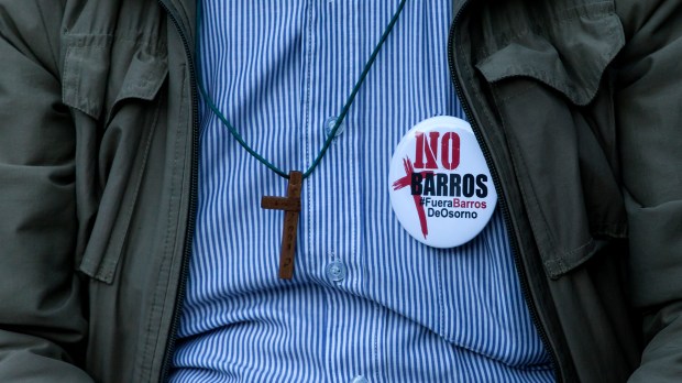 Protest against Bishop Juan Barros