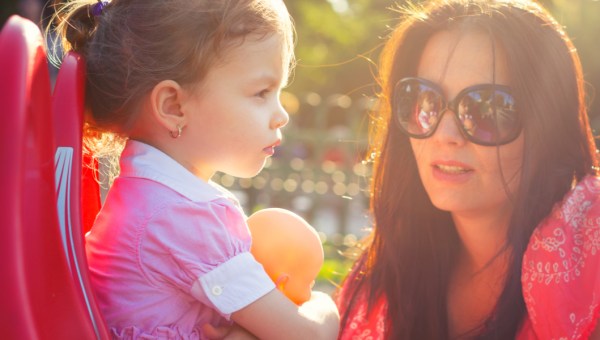 Mother telling lies to her daughter