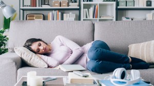 WOMAN,ASLEEP,COUCH