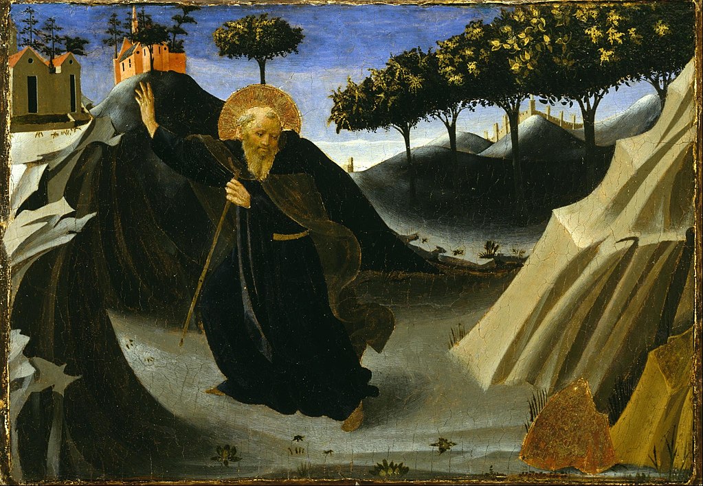 1024px-Fra_Angelico_-_Saint_Anthony_Abbot_Shunning_the_Mass_of_Gold_-_Google_Art_Project