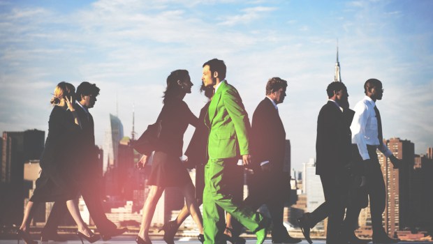 GREEN, MAN, CROWD