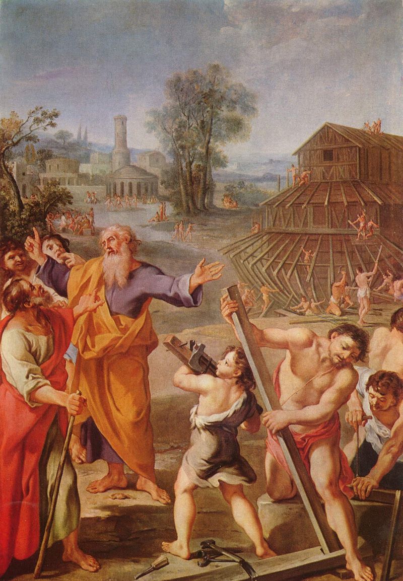 WEB PAINTING THE BUILDING OF NOAHS ARK FLOOD PD