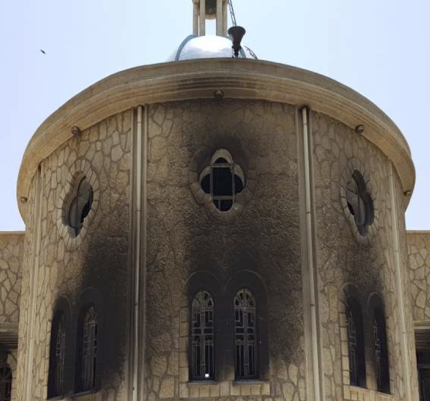 Iglesia quemada en Etiopía