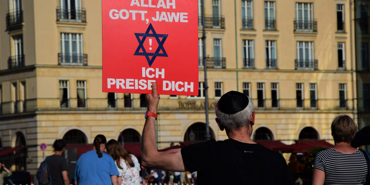 MAN WEARING YARMULKE IN GERMANY