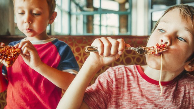 CHILDREN, EATING, PASTA