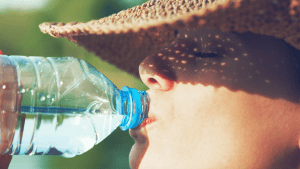 woman drinking water