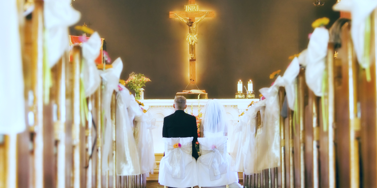 WEDDING, CHURCH, CRUCIFIX