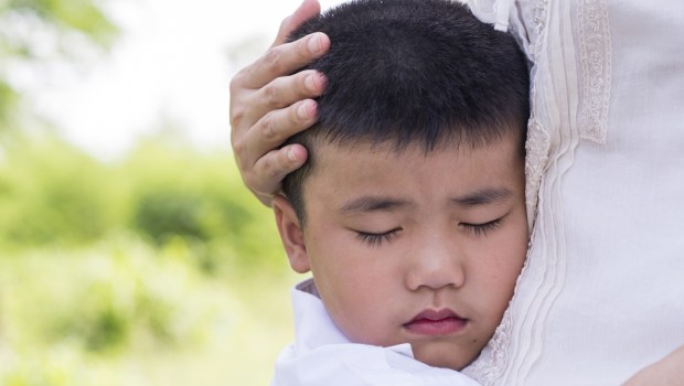 caressing child