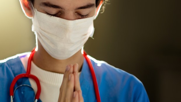 DOCTOR, MASK, PRAYING,