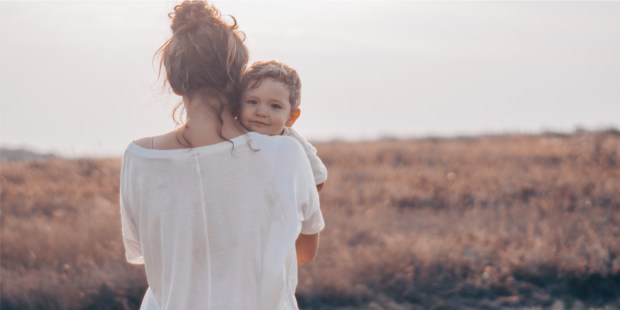 YOUNG WOMAN AND SON,