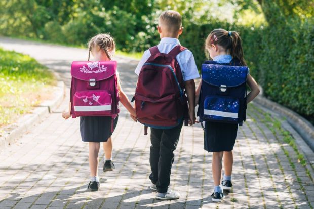 kids going to school