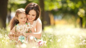 children, nature, parents, flowers,