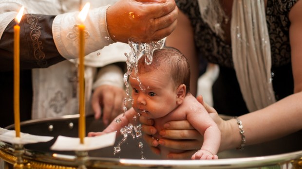 Newborn baby baptism