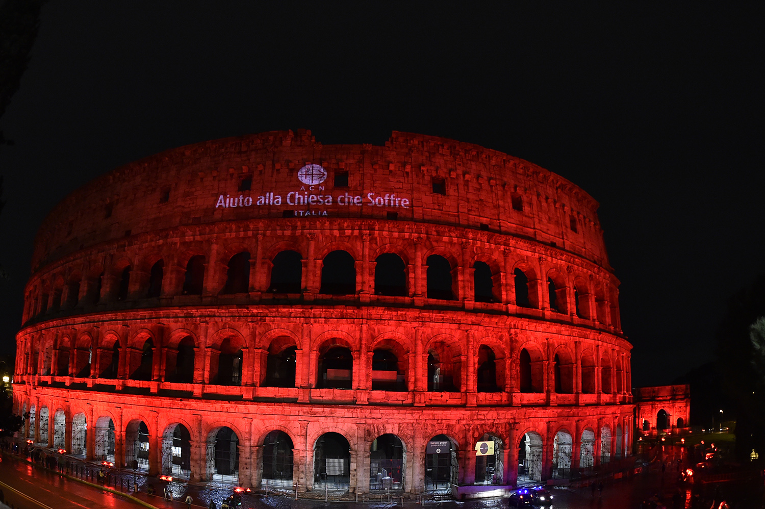 ACN Event - Illuminated Coliseum in Red