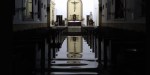 Templo inundado antes del gran impacto de huracán Iota en Providencia
