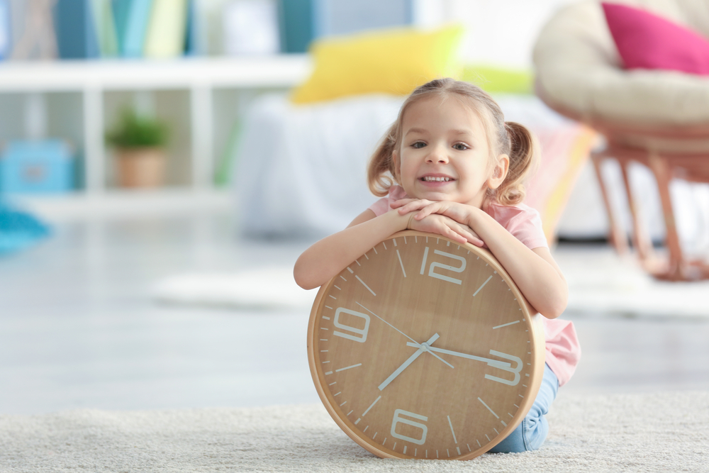 clock, time, children,