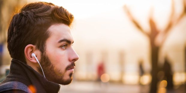 BOY, HEADPHONES, OUTSIDE
