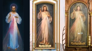 Los tres cuadros del Jesús de la Divina Misericordia