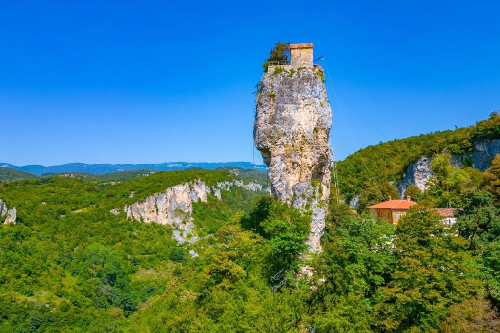 Katskhi Column in georgia during a sunny day