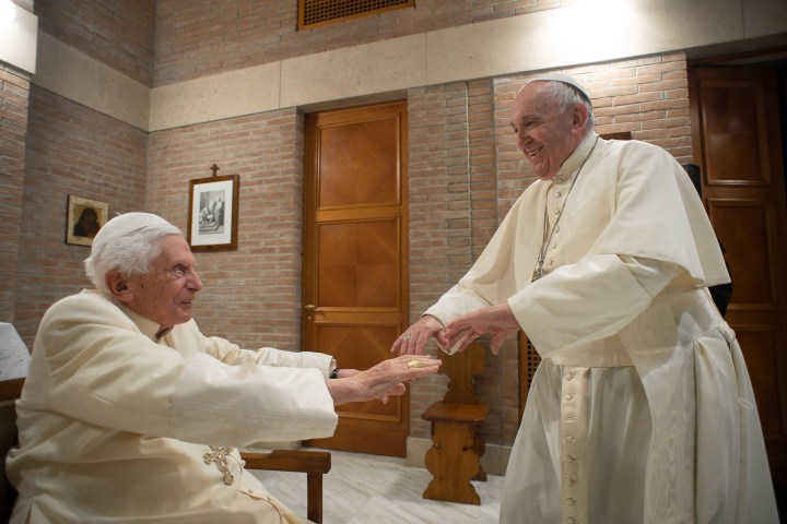 Pope-Francis-greeting-Pope-Emeritus-Benedict-XVI