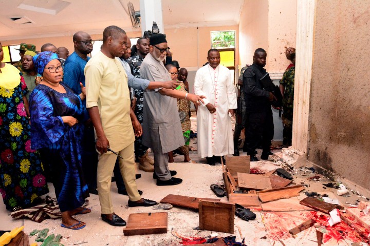Gunmen with explosives stormed a Catholic church and opened fire in southwest Nigeria