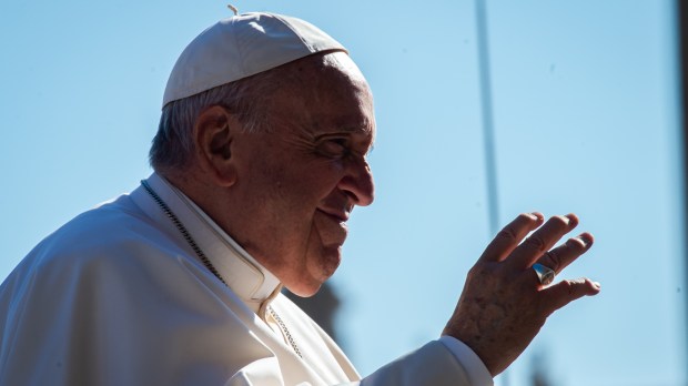 Pope Francis arrives for his weekly general audience in saint Peter's square