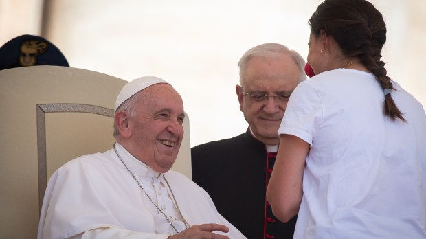 Pope Francis during his weekly general audience in St. Peter's square at the Vatican