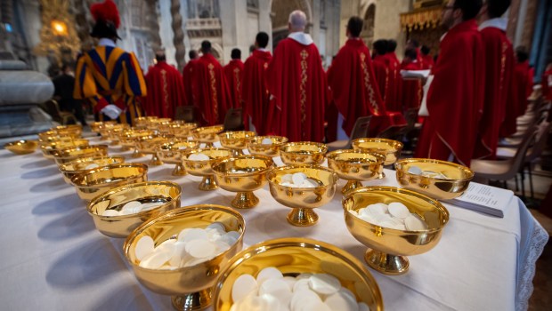 Pope Francis leads a mass for the Solemnity of Saints Peter and Paul