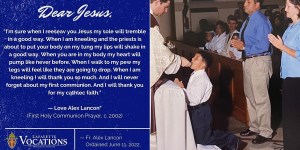 La oración que escribió un sacerdote para su Primera Comunión hace 20 años