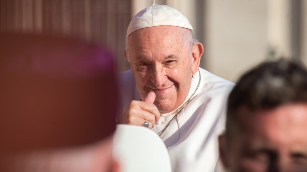 Pope Francis blesses the faithful