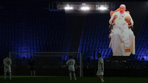 Pope-Francis-peace-message-during-a-friendly-tribute-match-for-peace-in-memory-of-late-Argentininan-player-Diego-Maradona-AFP