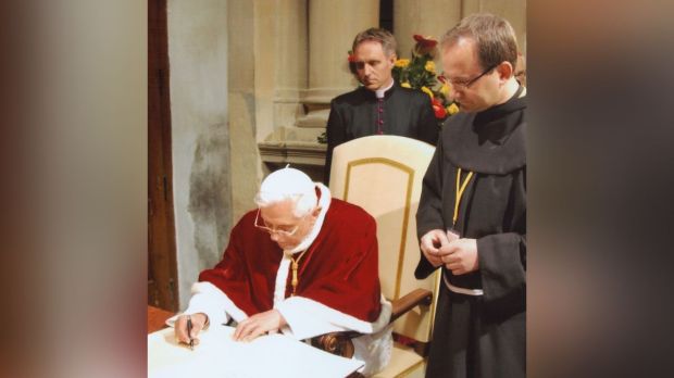 Damian Muskus i Benedykt XVI w Kalwarii Zebrzydowskiej