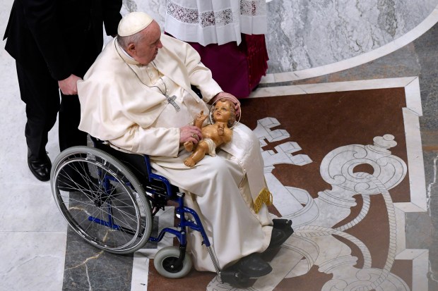 Pope Francis attends the Christmas Eve mass-AFP