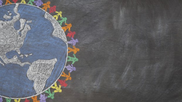 people holding hands around the world