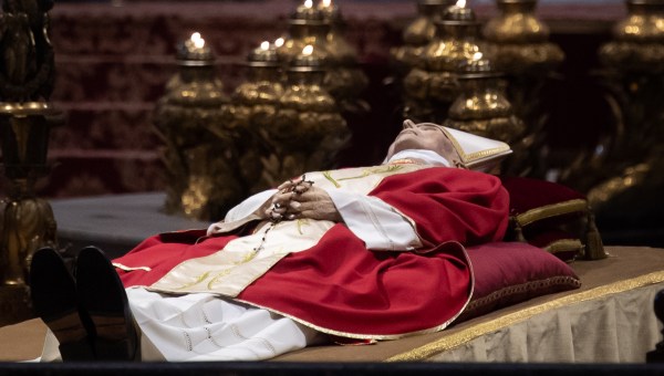The body of Pope Emeritus Benedict XVI