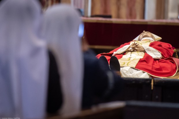 The body of Pope Emeritus Benedict XVI