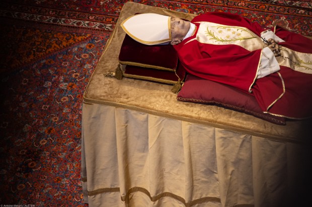 The body of Pope Emeritus Benedict XVI lies in state at St. Peter's Basilica in the Vatican