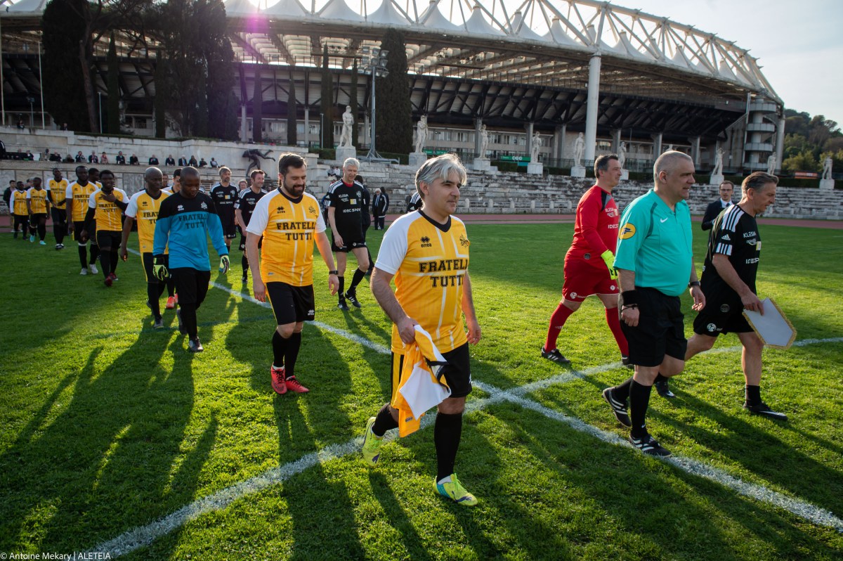 Match between the Vatican team Fratelli Tutti Vs French team Variètès Club de France