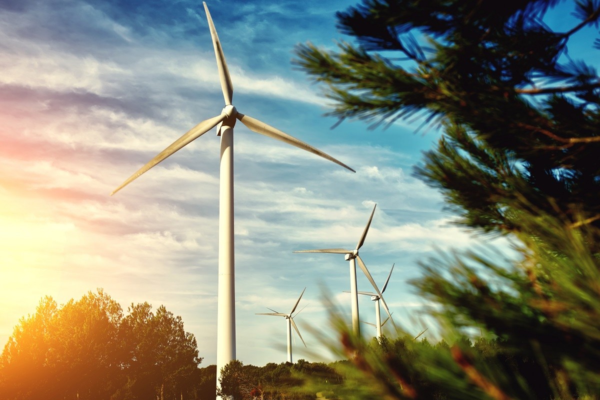 wind turbines, clean energy