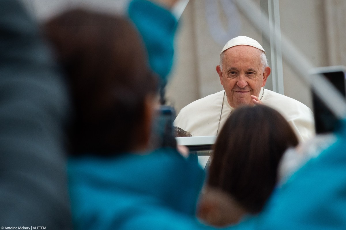 Pope Francis arrives for his weekly general audience