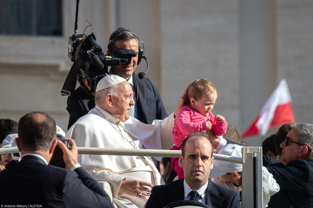 May 03 2023 - Pope Francis during his weekly general audience in Saint Peter's square at the Vatican