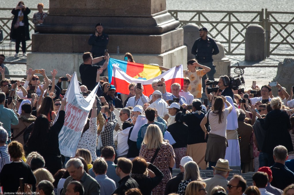 May 03 2023 - Pope Francis during his weekly general audience in Saint Peter's square at the Vatican