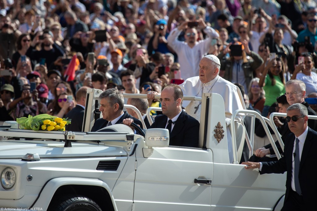 May 03 2023 - Pope Francis during his weekly general audience in Saint Peter's square at the Vatican